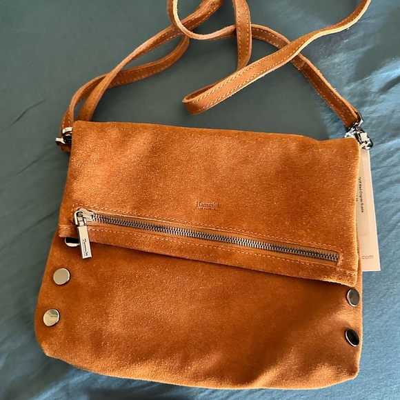 NWT MED VIP Cognac Suede Crossbody - Picture 2 of 4